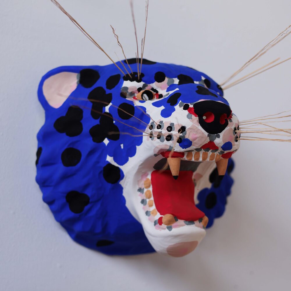 "Blu Tiger Mask" Sculpture