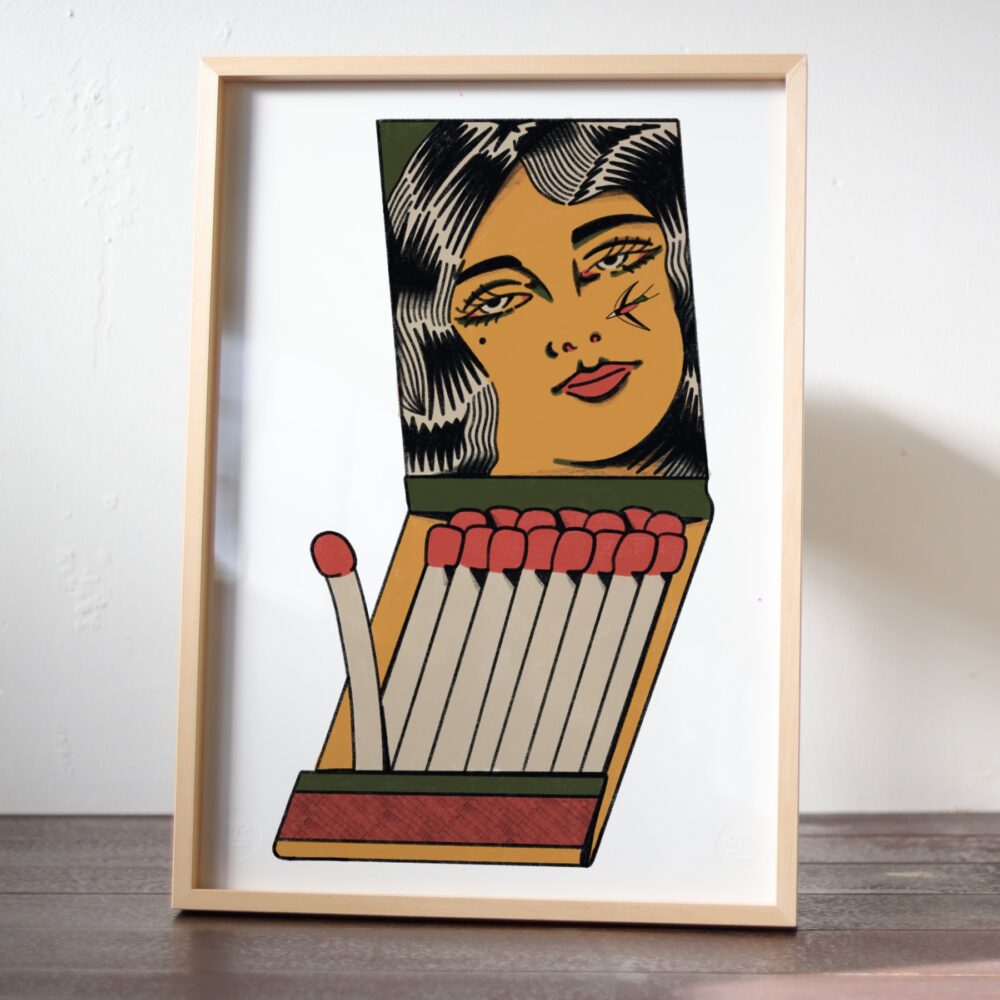 "Fire Lady Matches Box" Poster