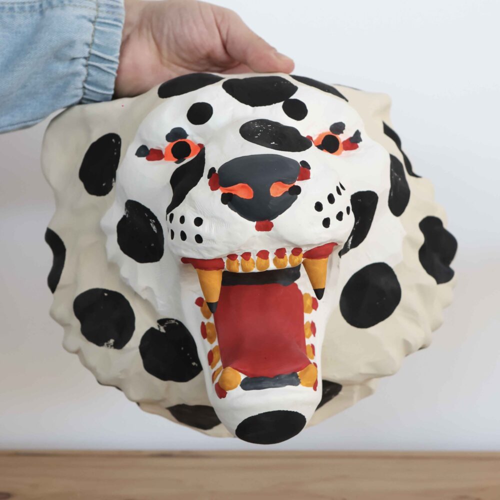"Tiger Mask Collection Dots and Gold" Sculpture