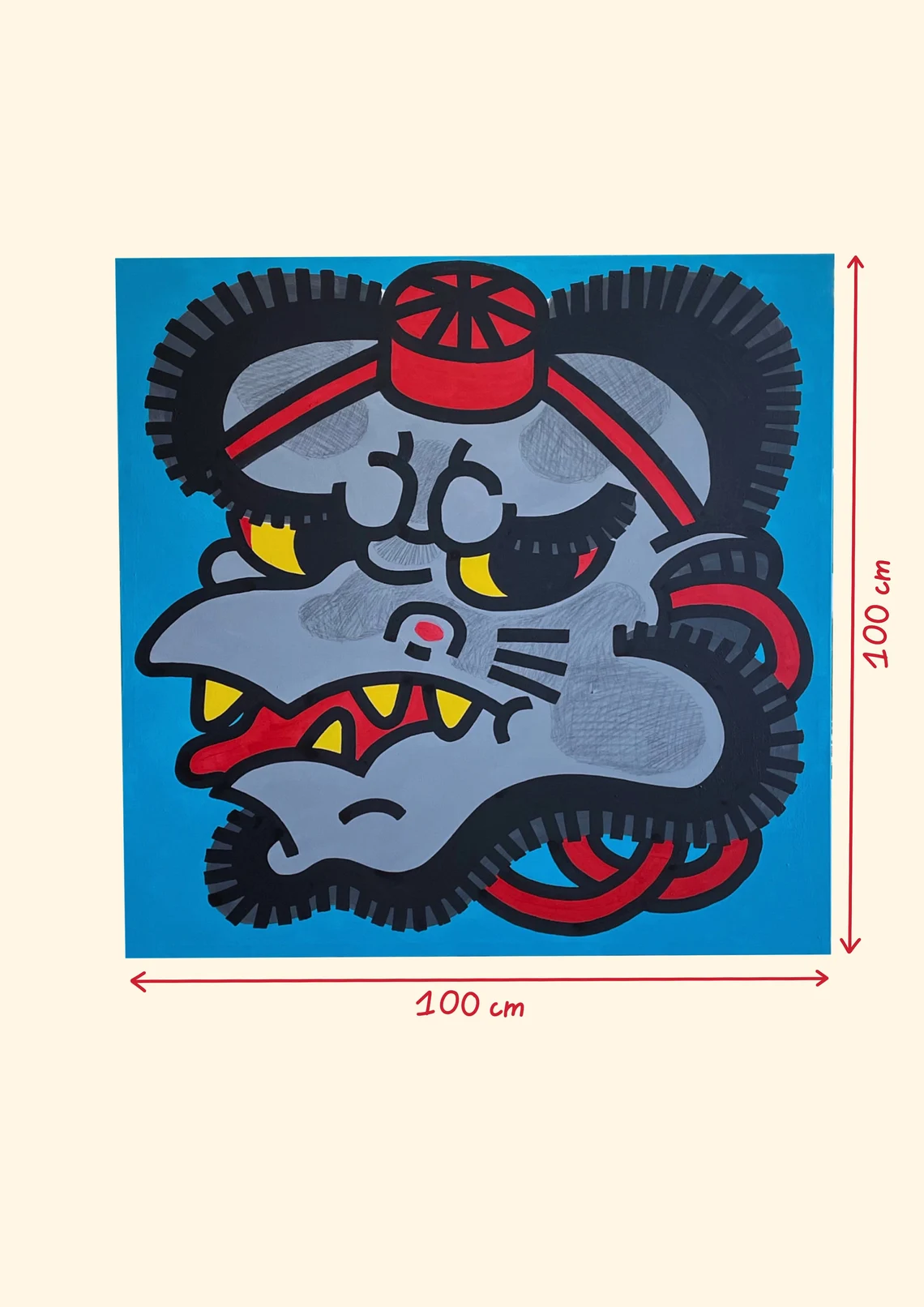 KARASU TENGU mask original canvas - Image 2
