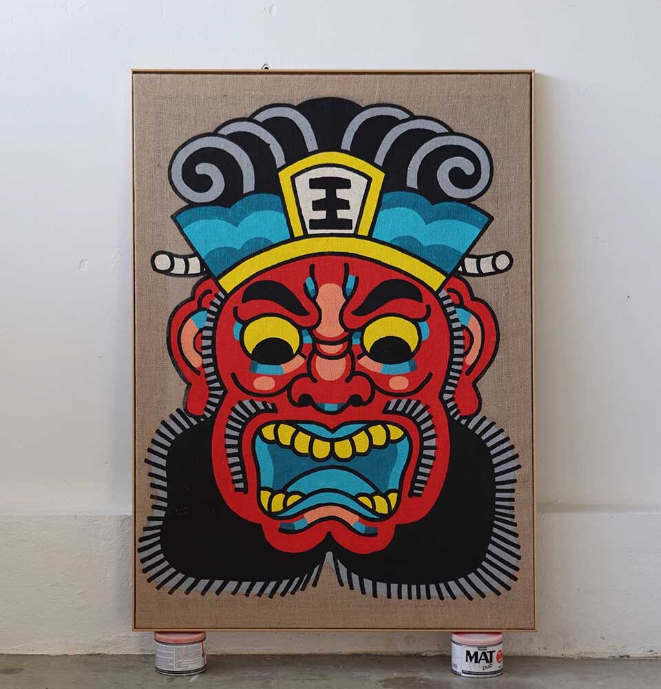 "Red Lights Enma" Original Canvas